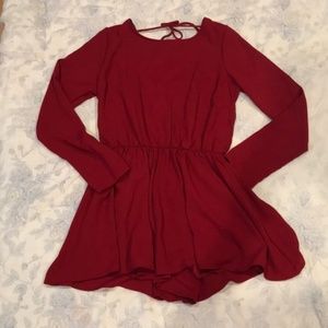 ~2 for $15~ Low Back Burgundy Romper